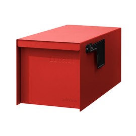 Adoorn Post Mount Mailboxes, 9.5 x 9.5 x 19.5 (HxWxD) Large, Galvanized Steel Modern Mailbox, for Daily Letters, Magazines and Packages, Weatherproof with Front Access Door - Red