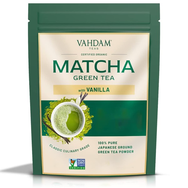 VAHDAM, Vanilla + Matcha Green Tea Powder (25g,12 Servings) SUPERFOODS