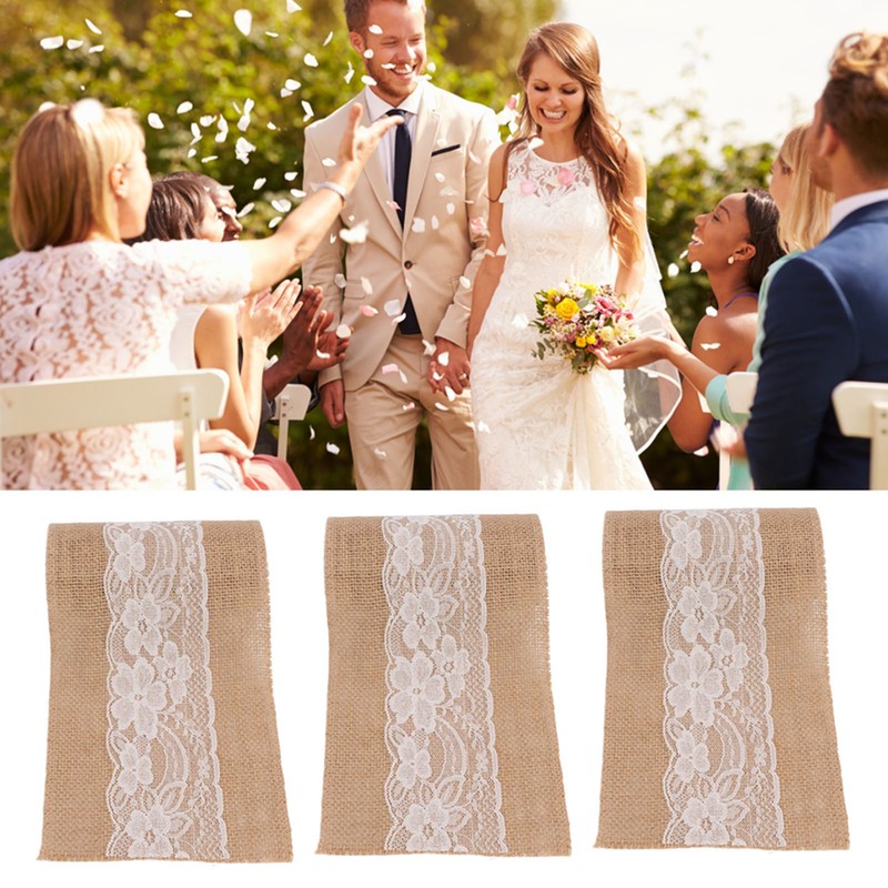 3 Rolls Jute Lace Ribbon Simple Elegant Jute Lace Ribbon