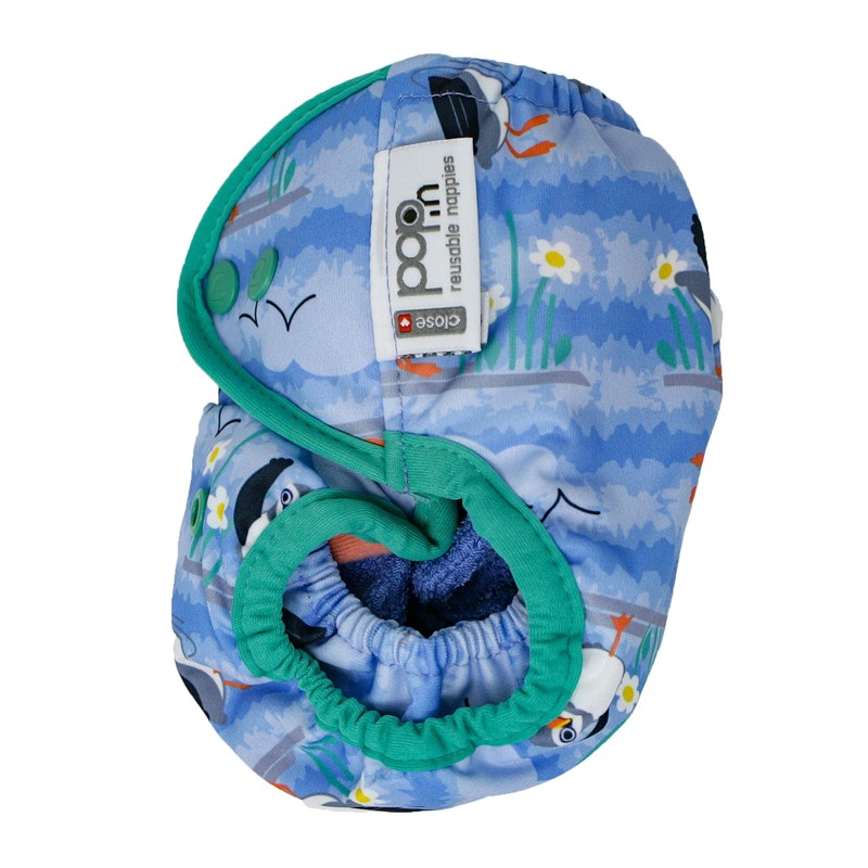 Pop in Nappy with Press Stud - Blue