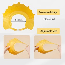 MOSIERRY Children's Shower Cap, Pack of 2, Hair Washing Aid, Children's Shower Cap, Baby Hair, Washing Child Protection, Crown Pink Yellow
