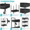 SPACEKEEPER Rolling Storage Cart, 3 Tier Utility Cart Laundry Room