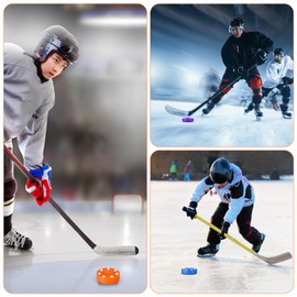 CLISPEED 6 Pcs Ice Hockey Roller, Indoor and Outdoor Floor Roller Hockey Training Balls, Multi-Colored ABS Ball for Street and Field Practice