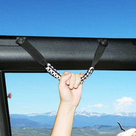 sukemichi for Bronco Grab Handles, Paracord Roll Bar Grab Handles for 2021 2022 2023 2024 2025 Ford Bronco Accessories 4 Door 2 Door, White, 4 Pack