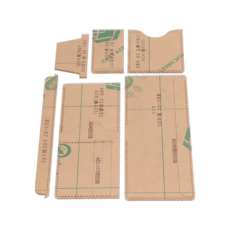 6PCS Acrylic Template DIY Wallet Pattern Handmade Making Mold Craft