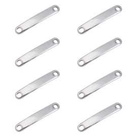 UNICRAFTALE About 30pcs Rectangle Links Stainless Steel Links 30.5mm Long Blank ID Tags Charm Connectors 2.5mm Hole Metal Charm Linking Pendant for Jewelry Making Stainless Steel Color