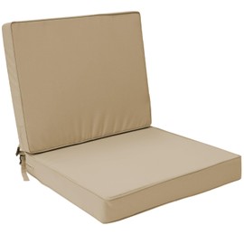 Metliv Outdoor Deep Seat Cushion Set 22" x 22", Water Repellent & Fade Resistant Cushion for Patio Furniture, Back & Seat Cushion with Removable Covers for Sofa, Couch, Beige