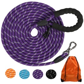Long Dog Leash for Dog Training 16FT/30FT/50FT/100FT, Reflective Dog Leash with Lockable Hook, Heavy Duty Dog Lead Tie Out Rope for Large Medium Small Dogs Outside Walking, Playing, Camping, or Yard