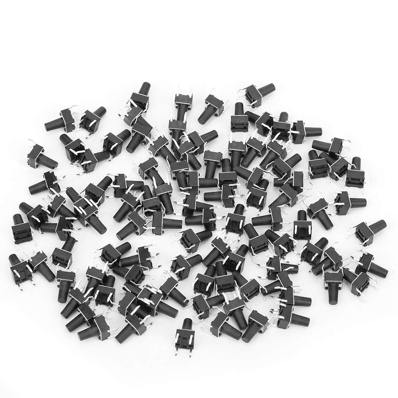 100pcs DC12V 50mA DIP Micro Momentary Tact Button Switch Assortment