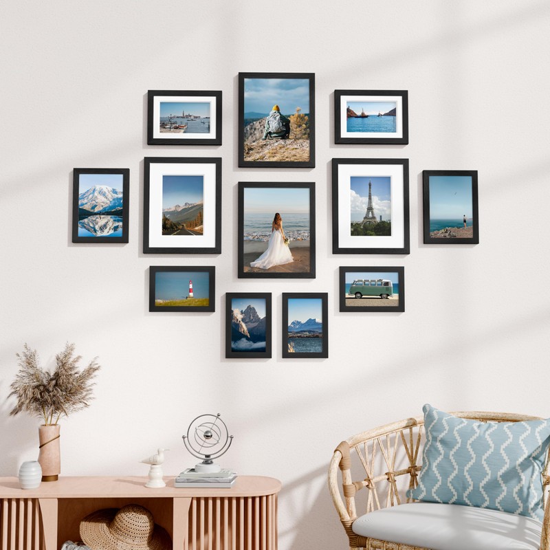 Vittanly 12 Pack Picture Frames Collage Wall Decor for Mounting