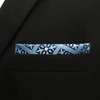 SHLAX&WING Men's Blue Silk Blue Checkered Pocket Square, 12.6 x