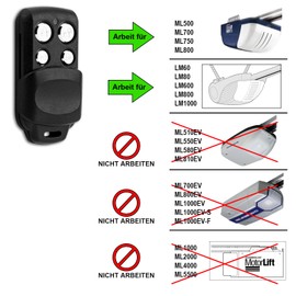DDcafor Pack of 2 Garage Door Openers Compatible with Chamberlain LiftMaster MotorLift 84335EML, 84333E, 94333E, 433.92MHz Garage Remote Control Handset for MotorLift ML500, ML700