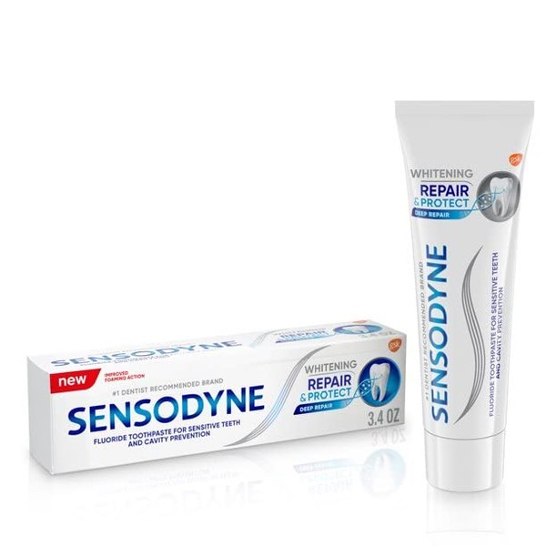 Sensodyne Repair and Protect Extra Fresh Toothpaste with Fluoride 3.4 Ounce. Pack of 3