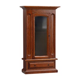 perfeclan Miniature Dollhouse Furniture Doll House Accessory, Wooden Wardrobe Decoration Handcraft Closet, Mini Doll Armoire 1/12 Scale