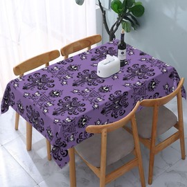 Befodam Haunted The Mansion Rectangle Tablecloth - 54 X 72 Inch - Table Cover Decorations Machine Washable Stain Resistant Perfect for Indoor & Outdoor Dining Buffet Parties and Camping
