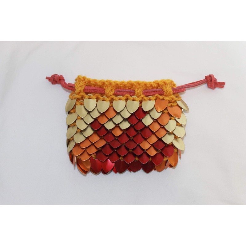 Dragonhide Dice Bag Size Medium Knitted Scale Armor Pheonix
