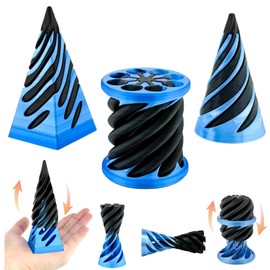 Cono imposible, juguete para la ansiedad con forma de espiral impreso en 3D, juguete para la ansiedad de pirámide imposible, escultura passthrough, mini conos que pasan a través de pirámide
