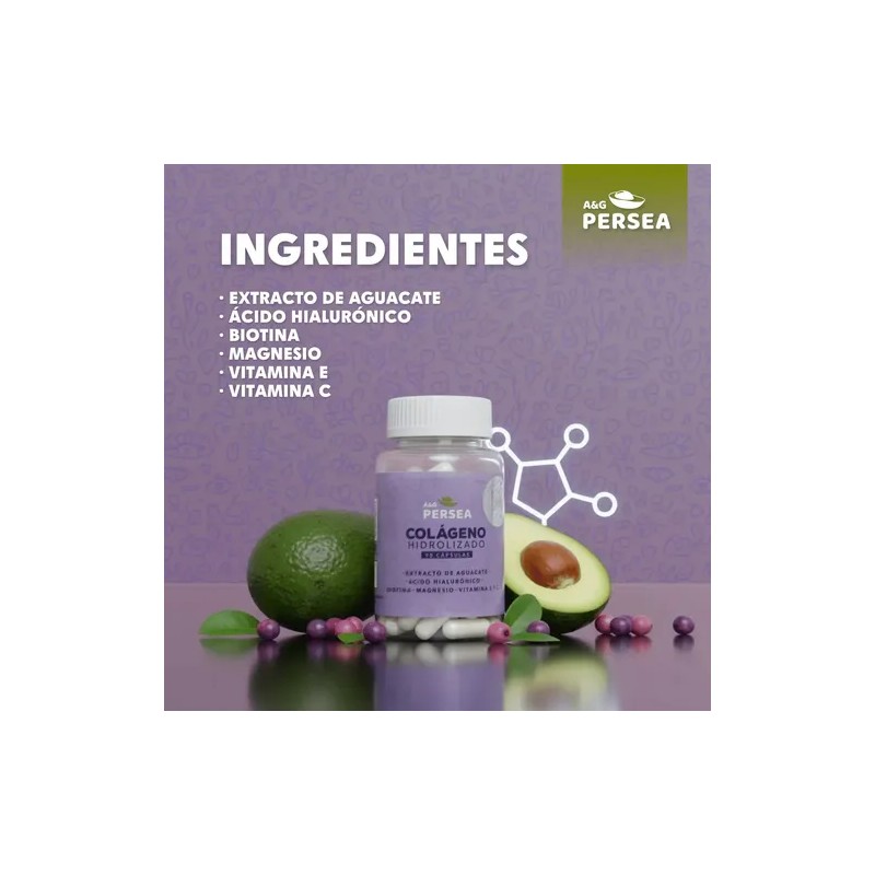 Persea Capsulas Colageno Biotina Magnesio Extracto Aguacate Vitamina Sabor
