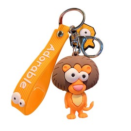 KUPOOL Cartoon Big Eyes Lion Keychain Couple Lovers Keychain PVC Animal Funny Toy Cute Keychain Car Keychain Children’s Birthday Gift