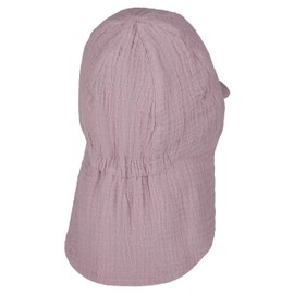 Sterntaler Peaked Cap Neck Muslin – Girls' Hat Made of Cotton Muslin (Organic) – UV Protection 50+ Sun Hat with Neck Protection – Baby and Children Summer Headgear – Pastel Purple, Pastel Purple, 47
