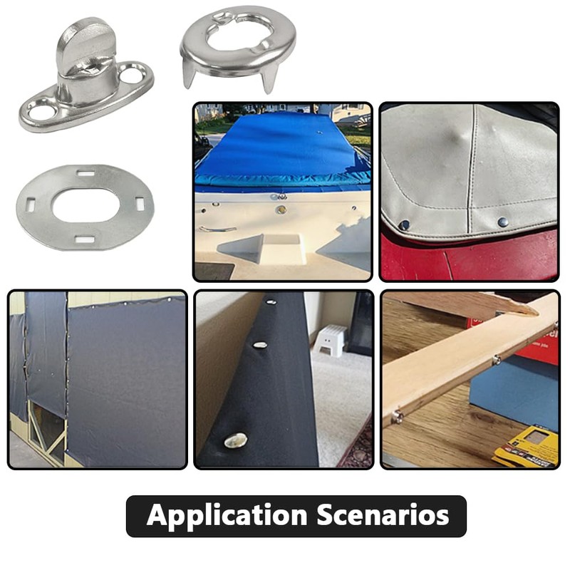 Marine Grade Turnbutton Fastener Kits with Eyelet, Bases, Screws Tools