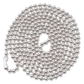 ADVANTUS 36-Inch Nickel-Plated, Beaded ID Badge Holder Chain, 100 Chains per Box (75417)