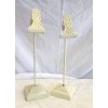 Victorian Trading Co Set of 2 White Cast Iron Memo