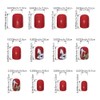 Ztcily 24Pcs Short Square False Nails Red, Red French Tip