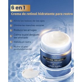 Felicemy Crema facial 6 en 1 para hombres, humectante facial para hombres, crema facial antienvejecimiento para hombres con retinol colágeno y ácido h