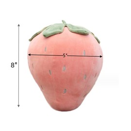 Rikyo Cute Stuffed Strawberry Fruit Soft Plush Toy Hugging Pillow Gifts for Kids Toys,Girl Boy Pet Food Shaped Stuff Cuddle Toy for Christmas,Baby Shower,Birthday,Bridal Shower(Red-8inch)