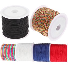 6 Roll Cord Hand Woven Rope Bracelet Elastic Cord Braided Bracelets Leather Cord Bracelets Braided Thread Lanyard Necklace Jewelry Beads