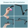 iFealClear Adjustable Shower Head Extension Arm, 16" Brass Shower Head