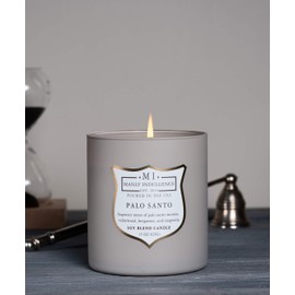 Manly Indulgence Warm Beachwood Scented Jar Candle, Medium, White