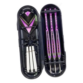 Hsthe Sea Steel Tip Dart Set Professional Dart Set 3 Pack 24g Darts Comes With Dart Case 3 Dart Wings 3 Spare Plastic Dart Shafts, Rubber Rings, Dart Wing Clips
