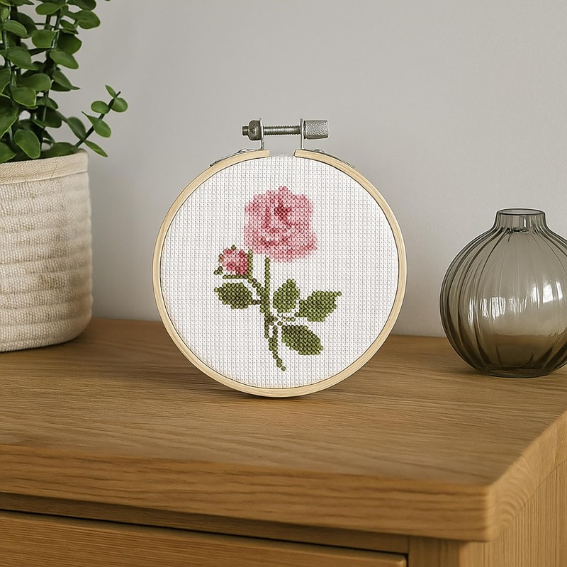 DUTCH STITCH BROTHERS - Rose Counted Cross Stitch 4" Hoop