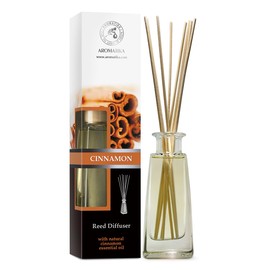 AROMATIKA trust the power of nature Ambientador Canela 100ml con 10 Varillas de Bambú - 100% Puro y Natural - Ambiente y Duraderas - Set de Regalo para Aromatizar Todos los Ambientes