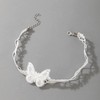 Zeshimb White Lace Butterfly Choker Necklace Elastic Lace Necklace Jewelry
