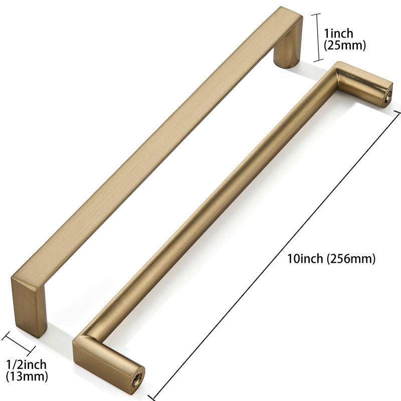 khtumeware 5 Pack 10 Inch Champagne Bronze Square Cabinet Pulls