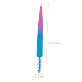 OHPHCALL Eyebrow Tweezer with Brush Travel Eyebrow Clamp Colorful Eyebrow Tool Eyebrow Tweezers with Brush Stainless Steel