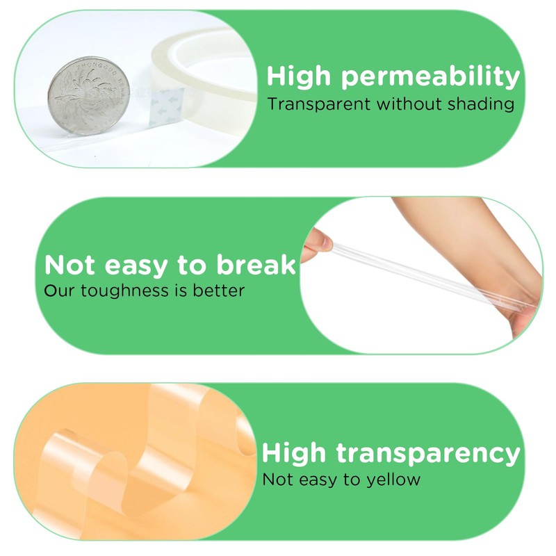 3 Rolls Clear Floral Tape, 1/4 Inch Waterproof Flower Arrangement