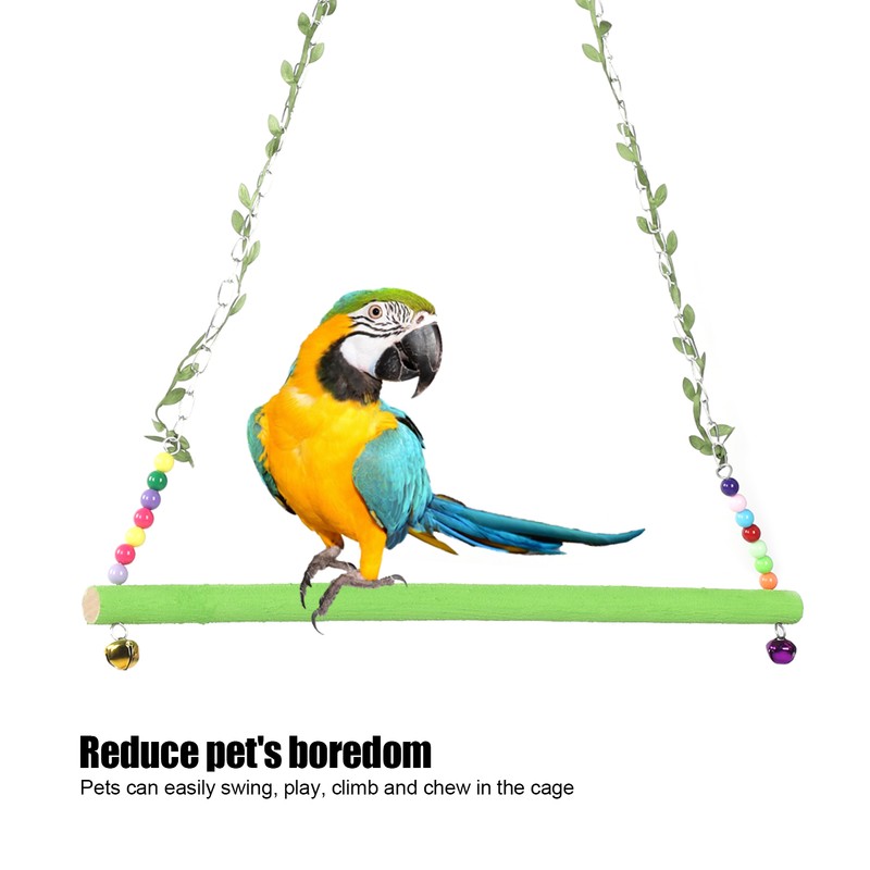Chicken Parrot Large Bird Pet Swing Green Hanging Wooden Toy