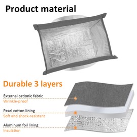 Siliget Lunch Bags for Adults, Portable Insulated Lunch Bag Tote Bag, Resistant Leak-Proof Lunch Box for Men and Women, Thermal Cooler Bag for Work School Picnic Travel - Grey