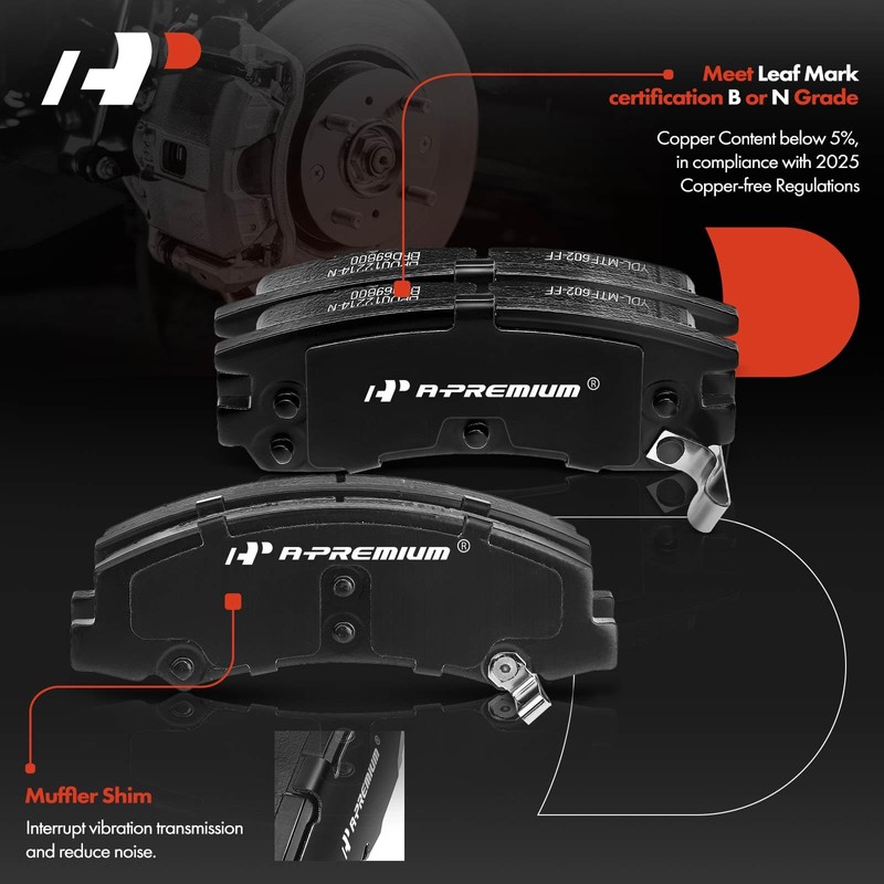A-Premium Front Vented & Rear Solid Disc Brake Rotors +