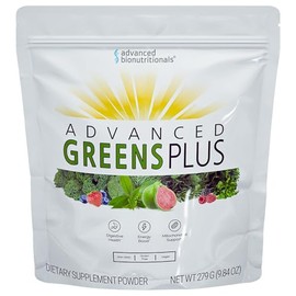 Advanced Bionutritionals Advanced Greens Plus Powdered Superfood Formula 50 Fruits, Vegetables, Herbs, and Superfoods - Vegan, Vegetarian - 9.84 OZ - 279 g