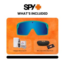 Spy Monolith 62MM Matte Teal/Happy Gray Green Dark Blue Spectra Mirror Rectangular Sunglasses for Men + BUNDLE With Designer iWear Complimentary Eyewear Kit