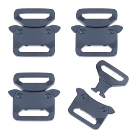 SUPERFINDINGS 4 Pack Black Heavy Duty Buckles Alloy Buckle 4.2x4.3cm Paracord Buckles Quick Side Release Clasp Webbing Pet Collar Buckle Metal Buckle for Bracelet