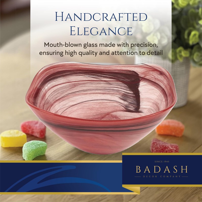 Badash Terracotta Alabaster Glass 10" Bowl