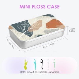 Gerkia 2Pack Travel Floss Picks Case, Refillable Portable Floss Pick Holder and Dispenser, Small Tin Box Containers.
