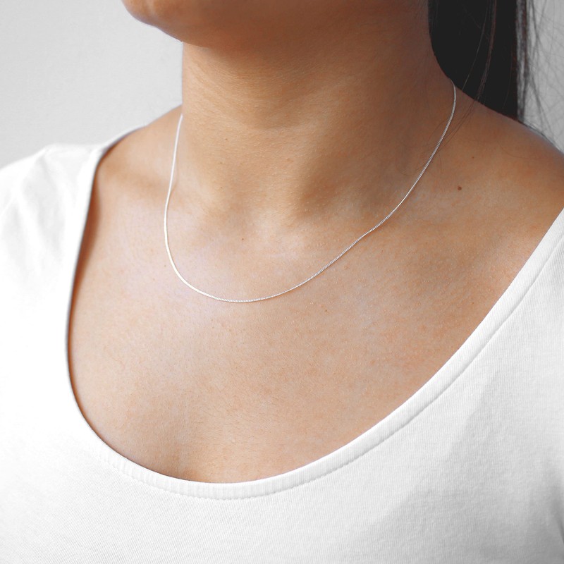 Sterling Silver Diamond Cut Curb Chain 16 Inches