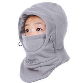 Azarxis Kids Fleece Balaclava Ski Face Scarfare Gaiter Mask Windproof Thicken Winter Hat Neck Warmer for Boys Girls (Light Gray)